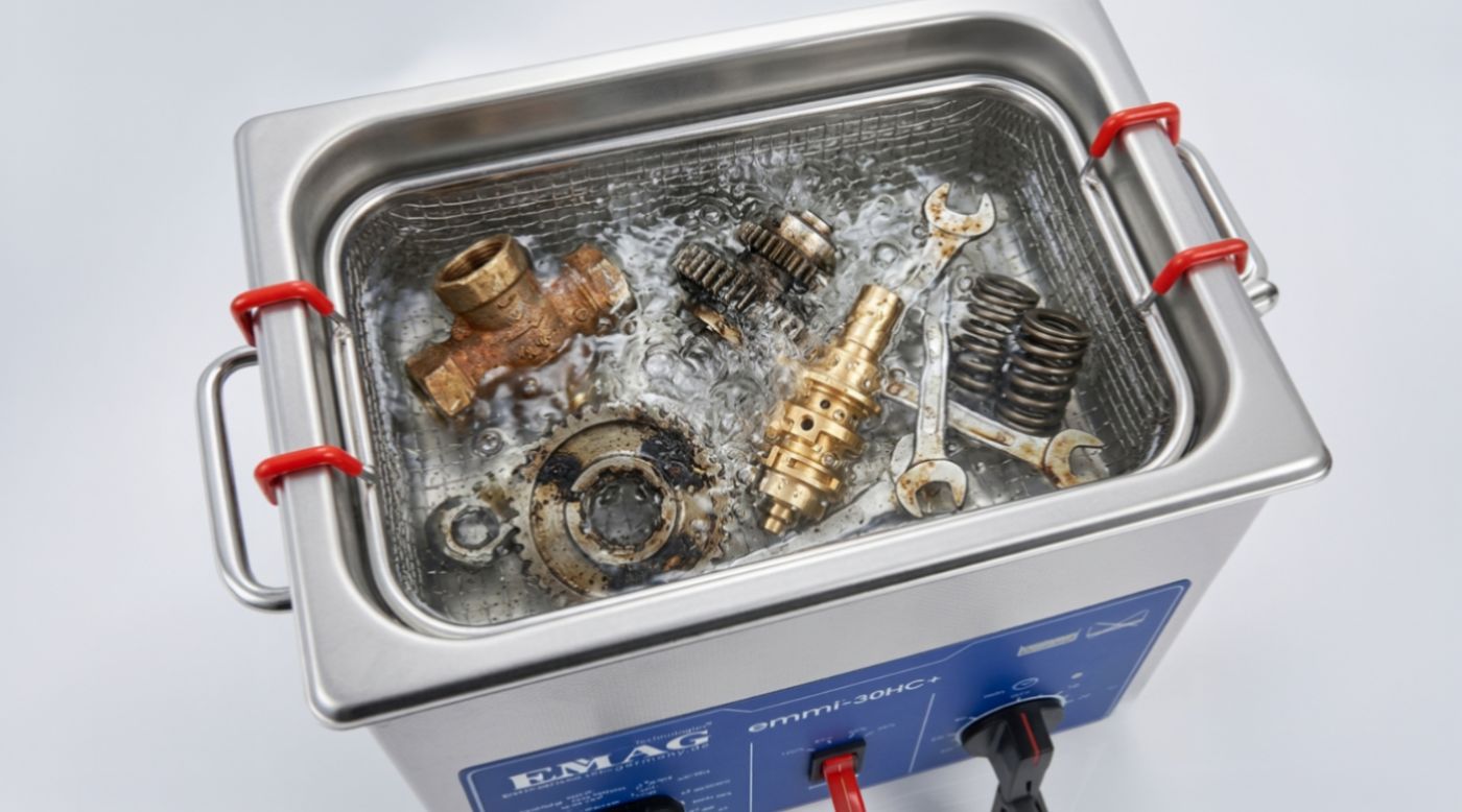 Ultraschallreiniger mit Metallbauteilen