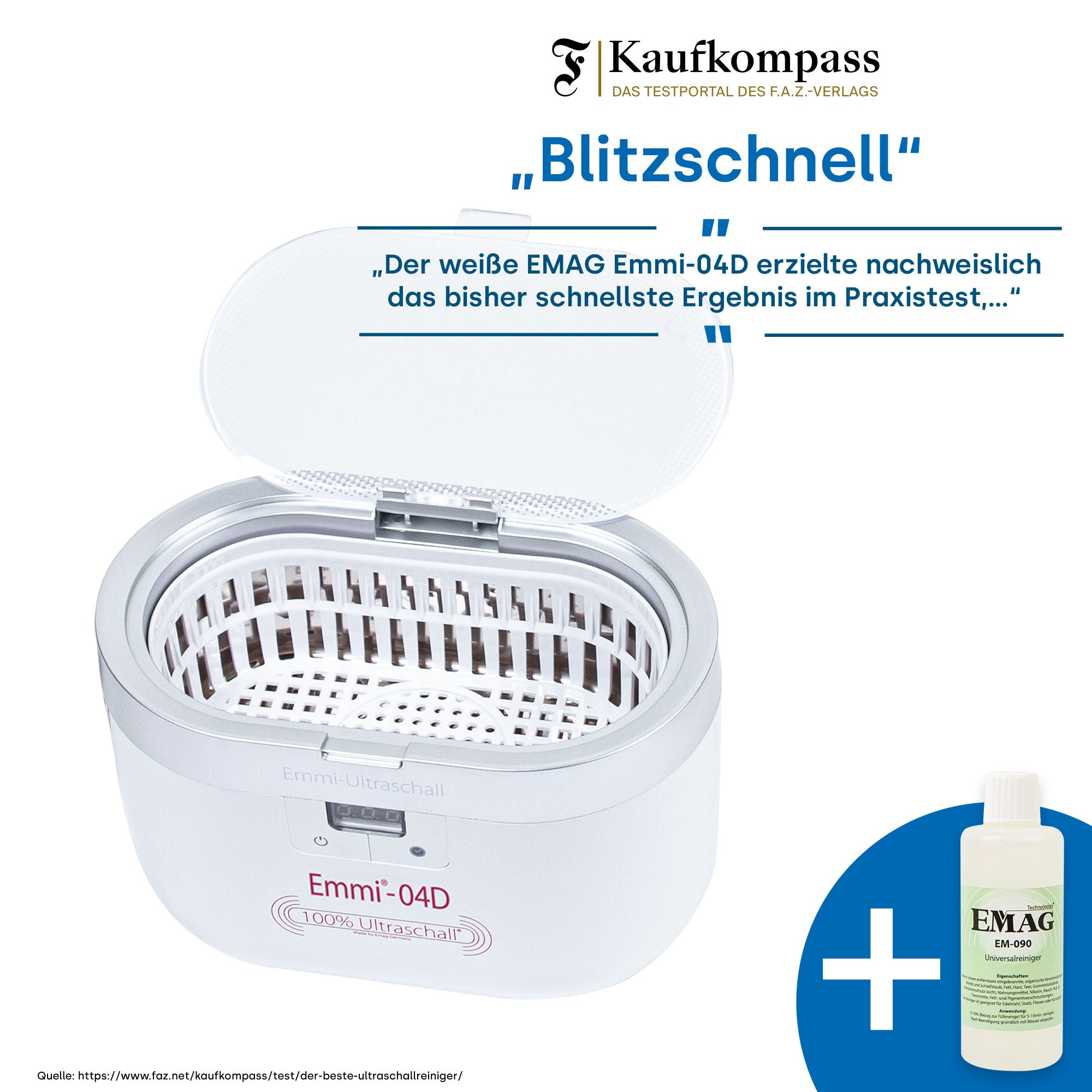 Emmi-04D Ultraschallreiniger mit Edelstahlwanne
