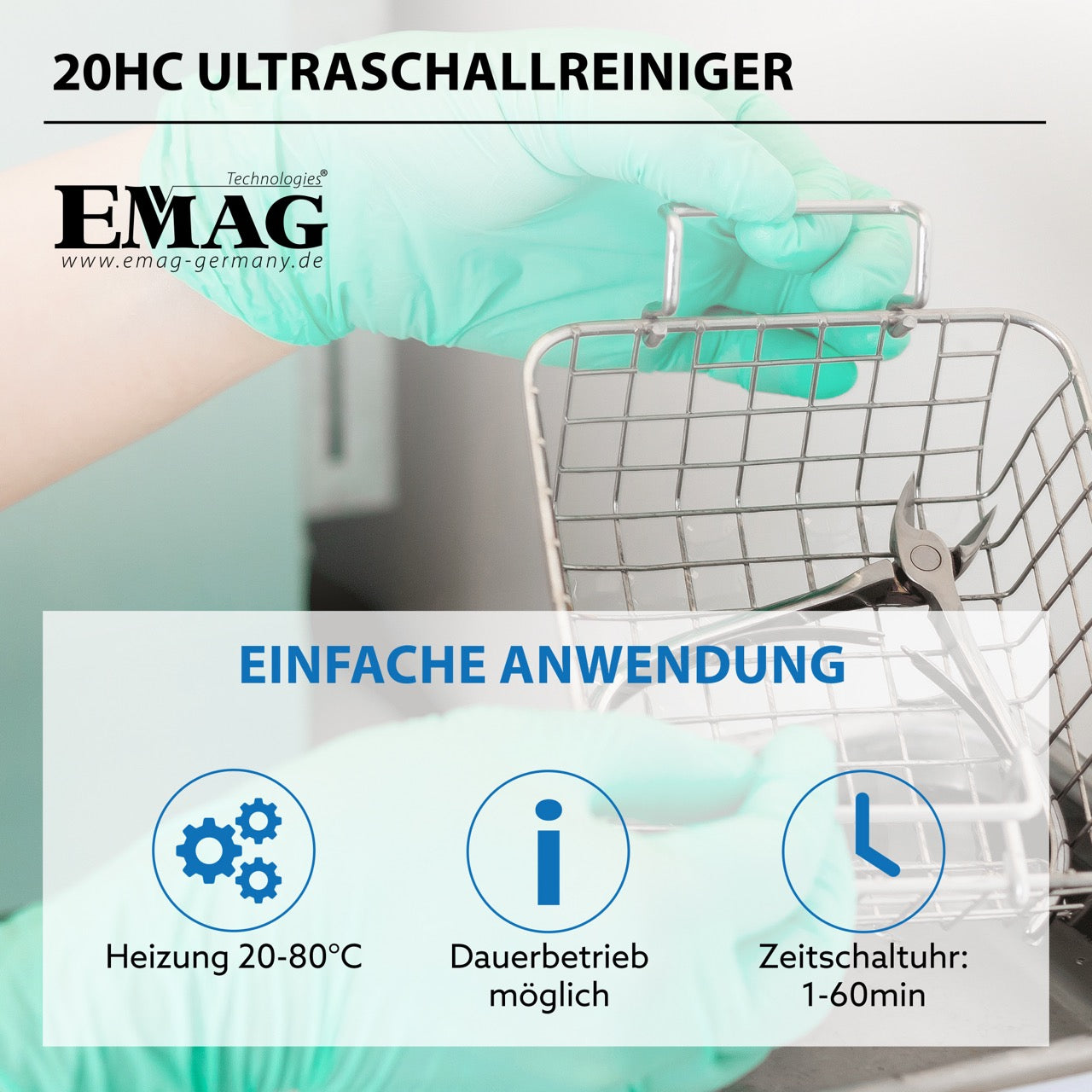 Emmi-20 HC Ultraschallreiniger aus Edelstahl