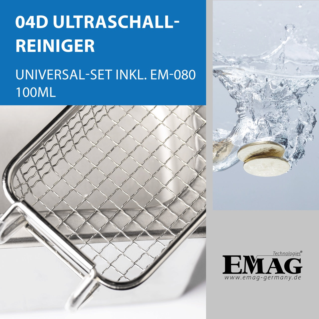 Emmi-04D Ultraschallreiniger mit Edelstahlwanne