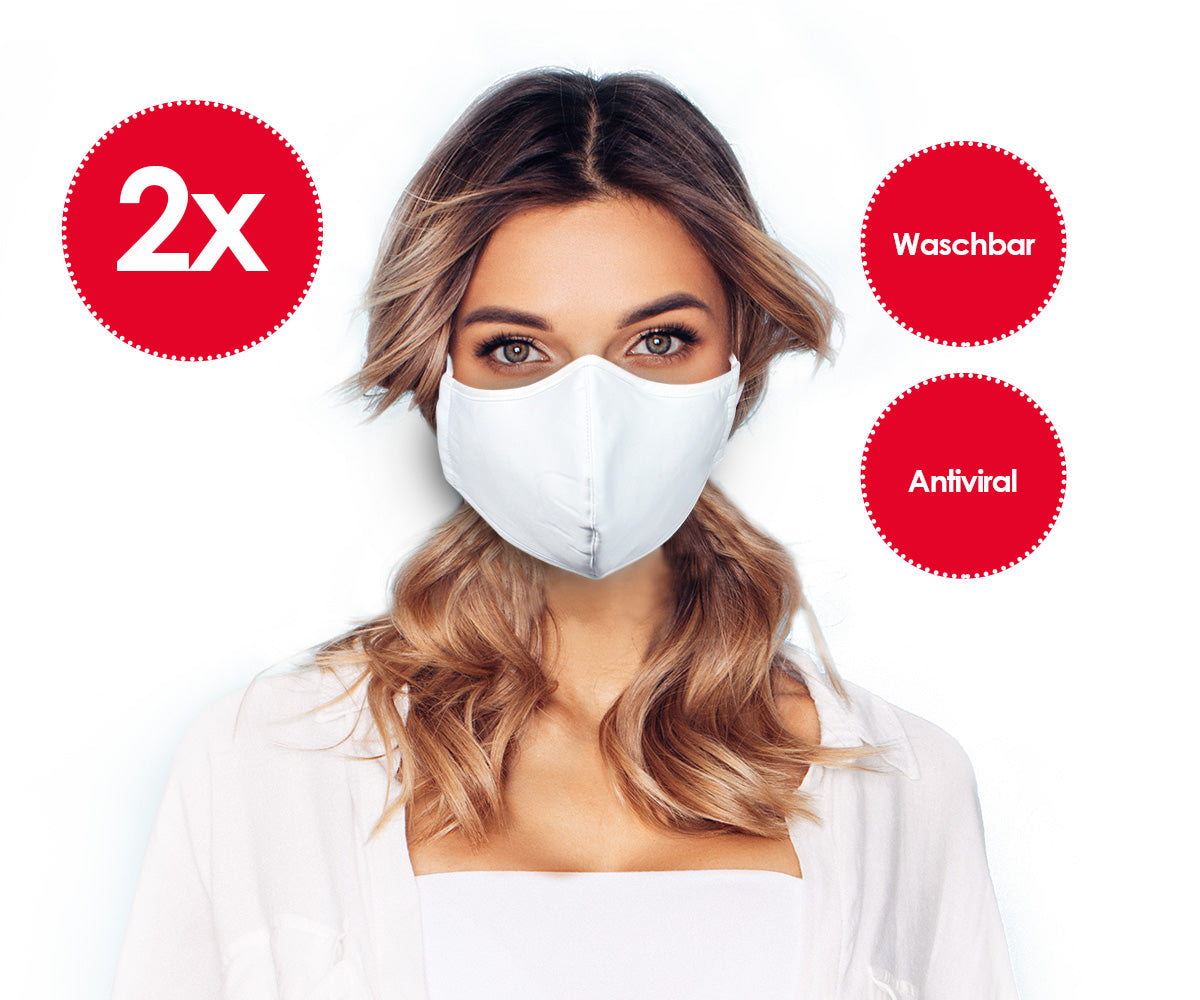 Set of 2 Emmi Nanosilver mouth and nose masks *washable* makeshift mask