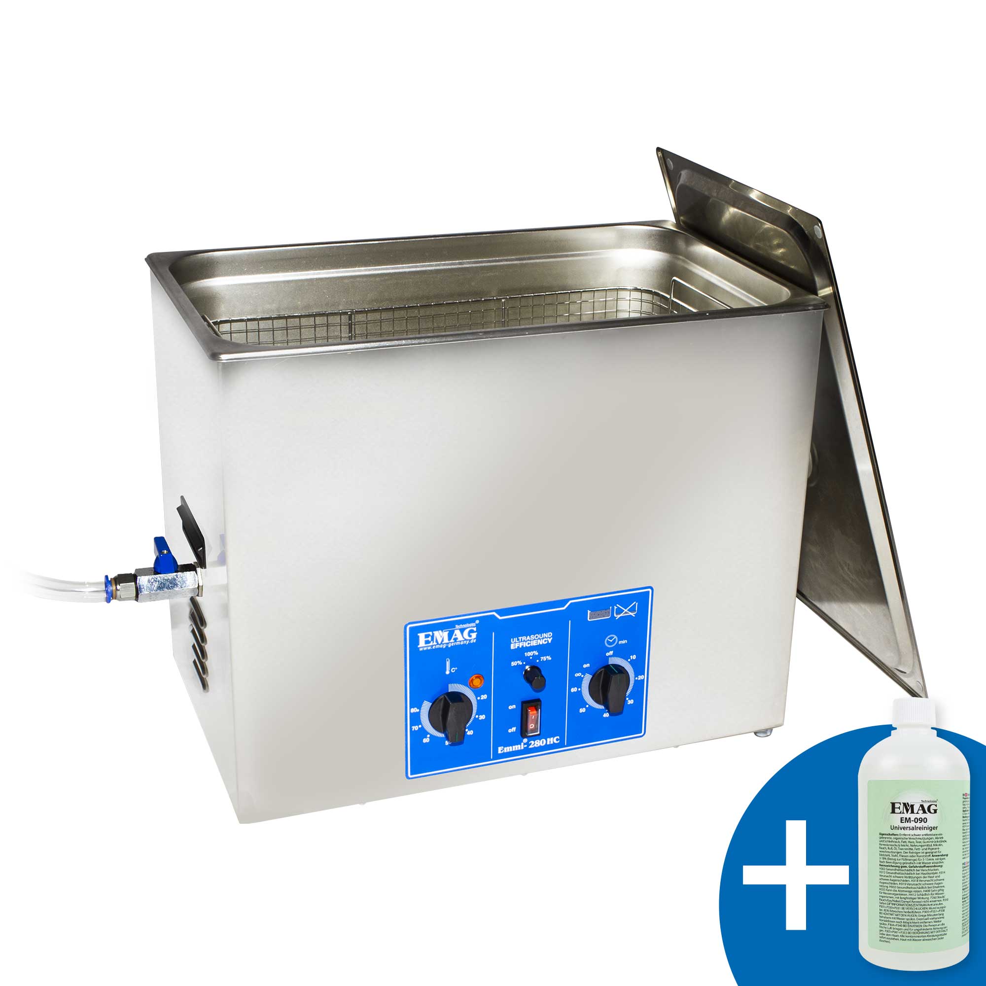 Emmi-280 HC Ultraschallreiniger mit Ablaufhahn