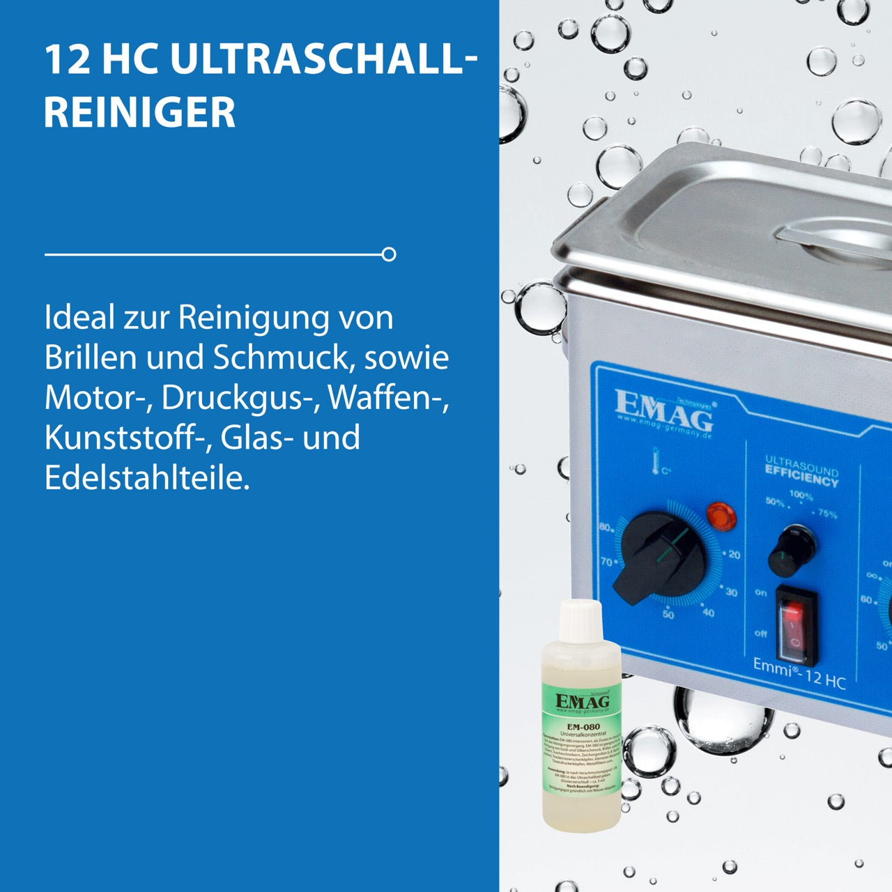Emmi-12 HC Ultraschallreiniger aus Edelstahl