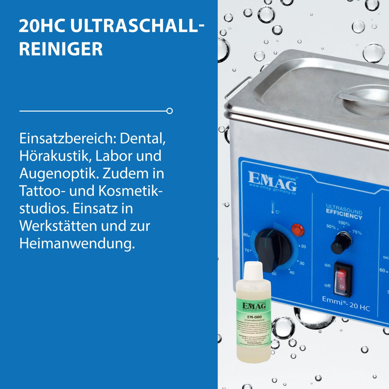 Emmi-20 HC Ultraschallreiniger aus Edelstahl