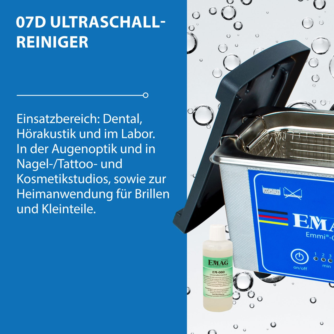 Emmi-07D Ultraschallreiniger aus Edelstahl