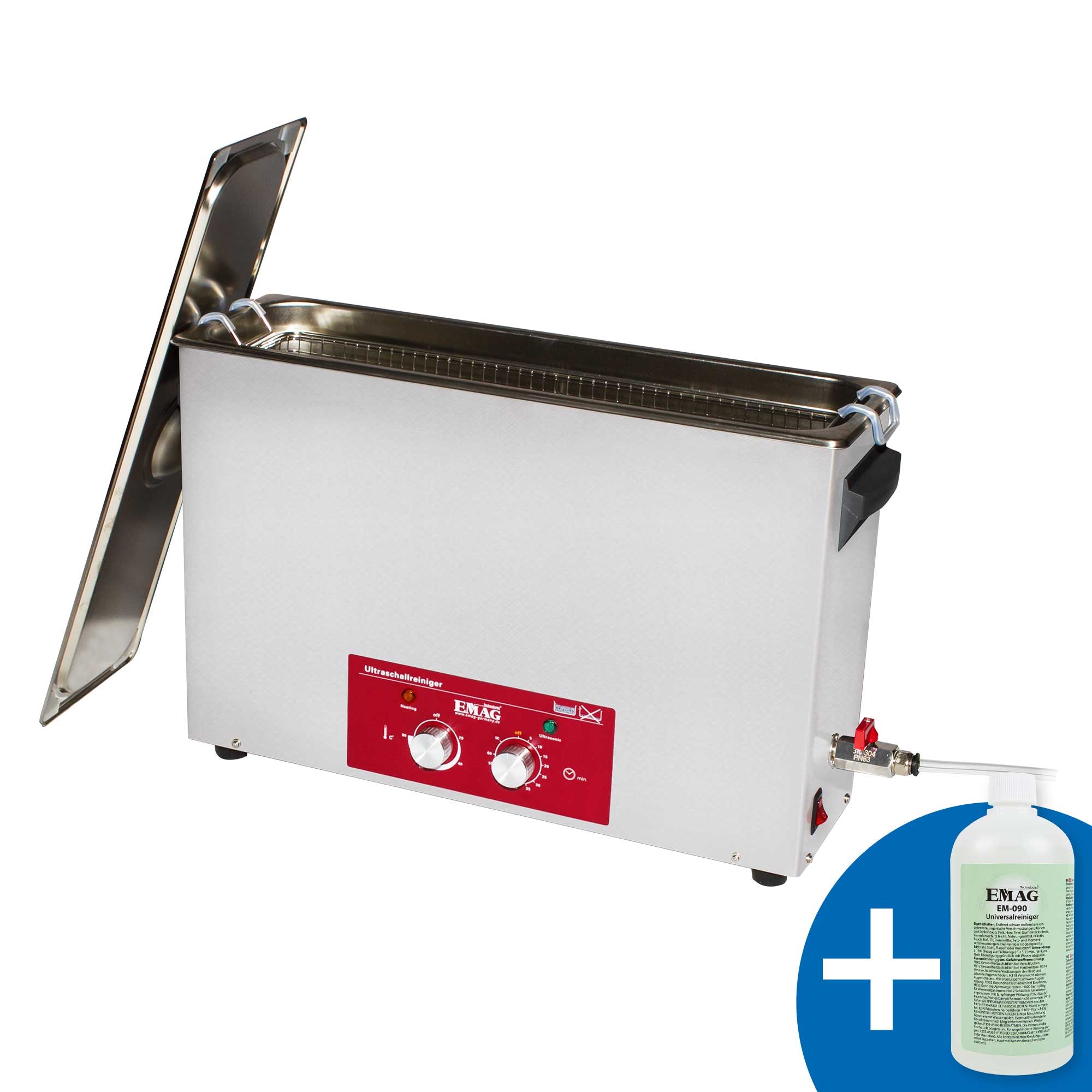 Emmi-H120 Ultraschallreiniger mit Ablaufhahn